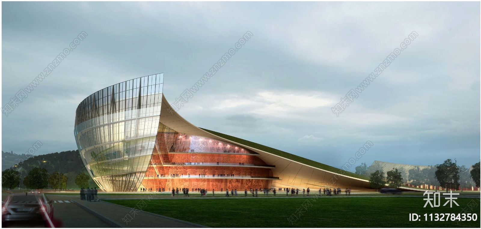 流线曲型剧院建筑施工图下载【ID:1132784350】