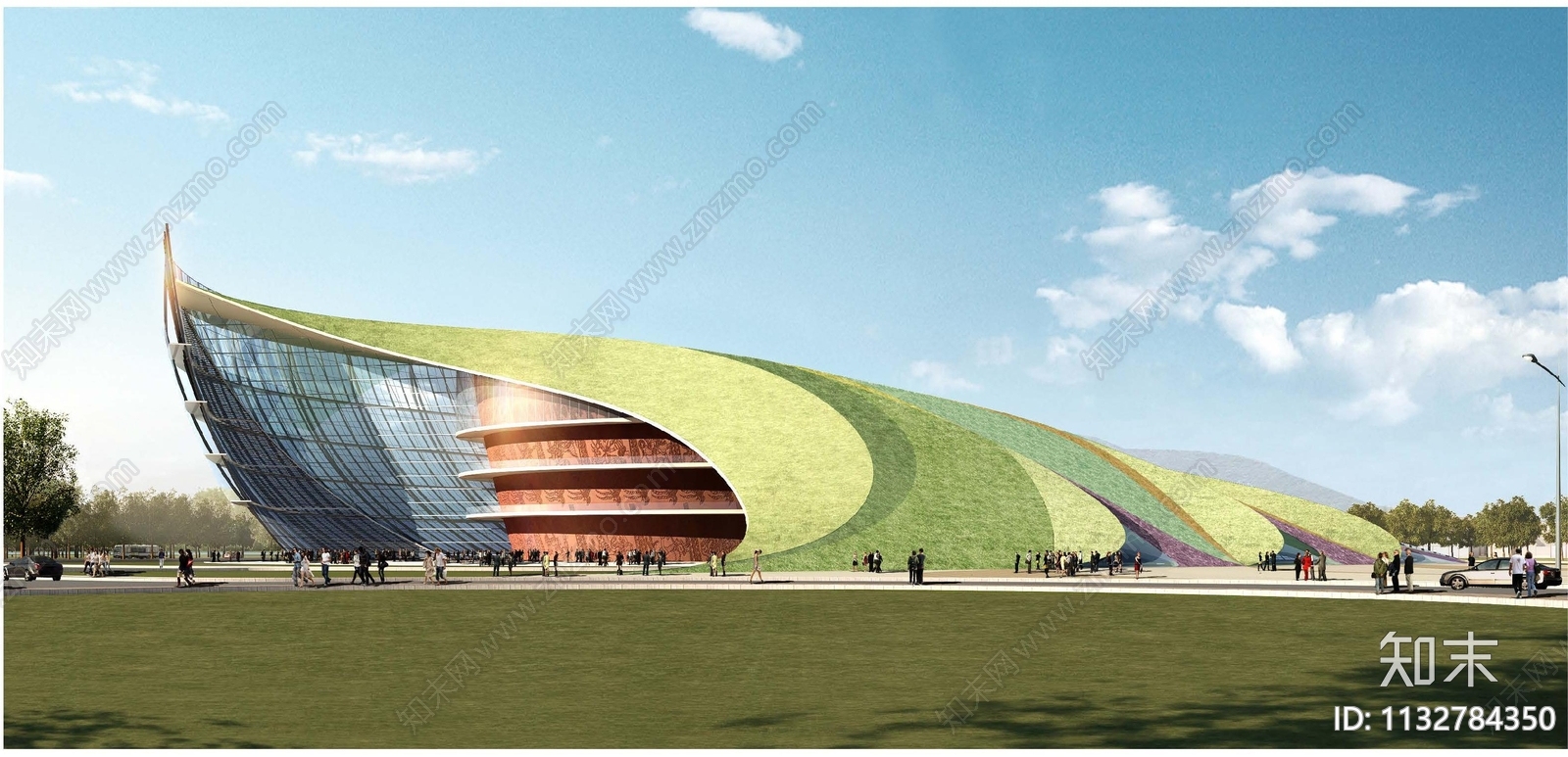 流线曲型剧院建筑cad施工图下载【ID:1132784350】