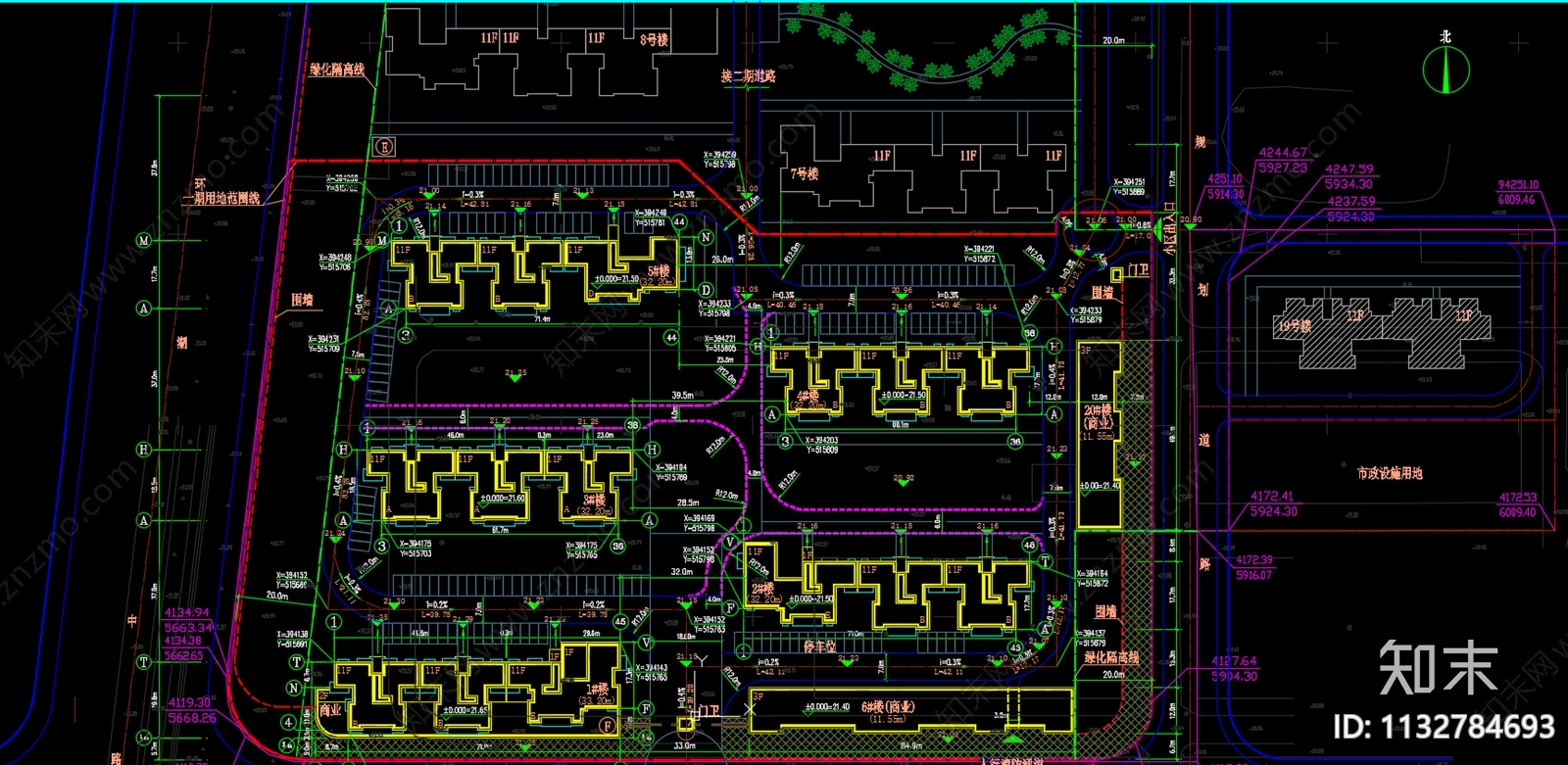 小区规划平面图施工图下载【ID:1132784693】