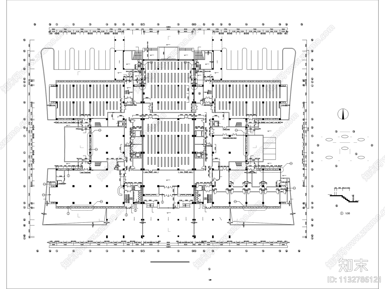 八层大学图书馆建筑施工图下载【ID:1132786121】