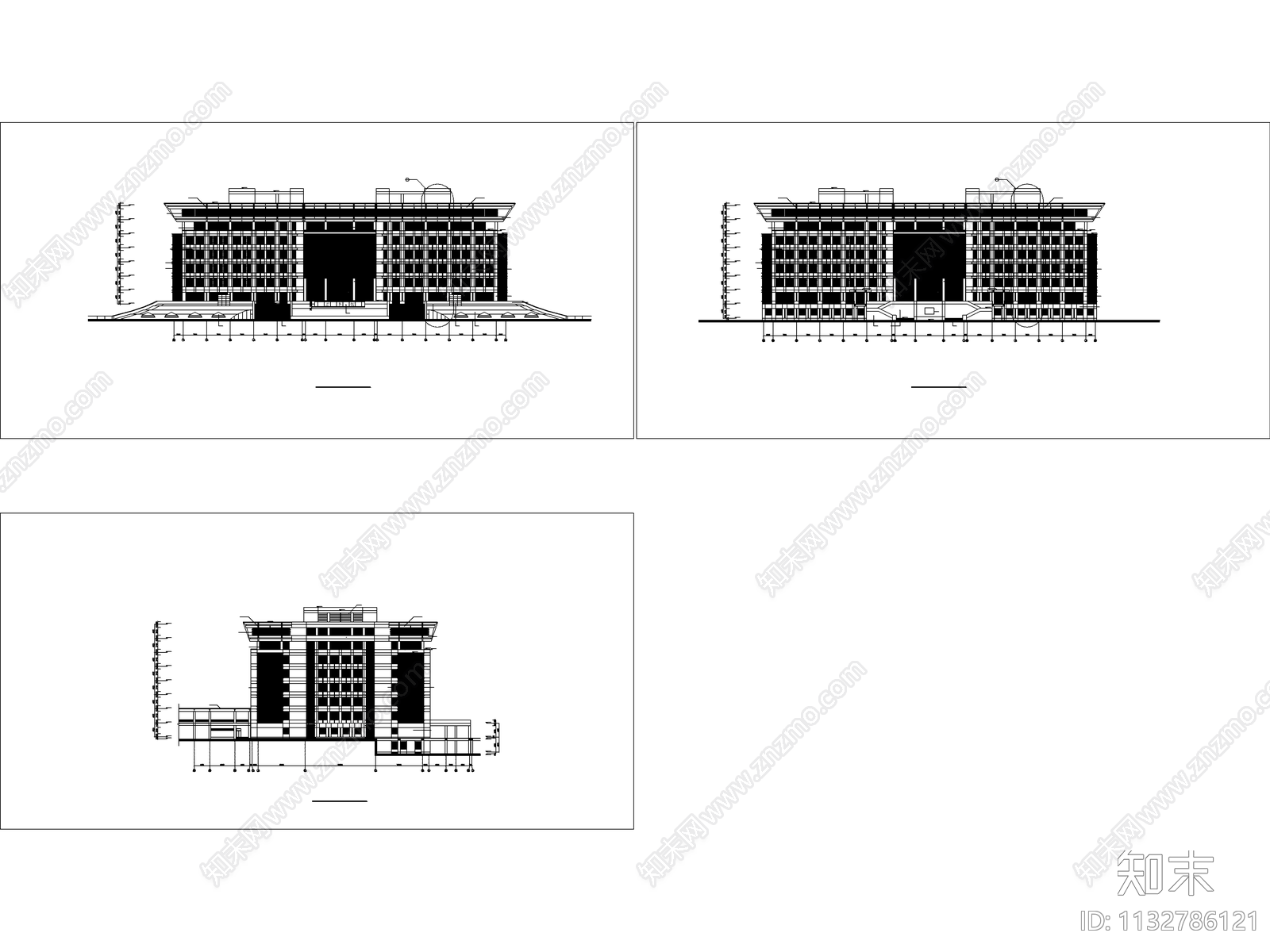 八层大学图书馆建筑cad施工图下载【ID:1132786121】