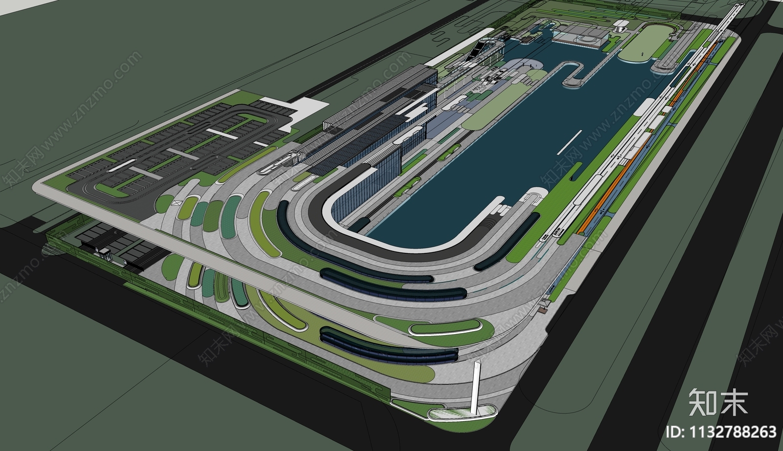 现代示范区景观SU模型下载【ID:1132788263】