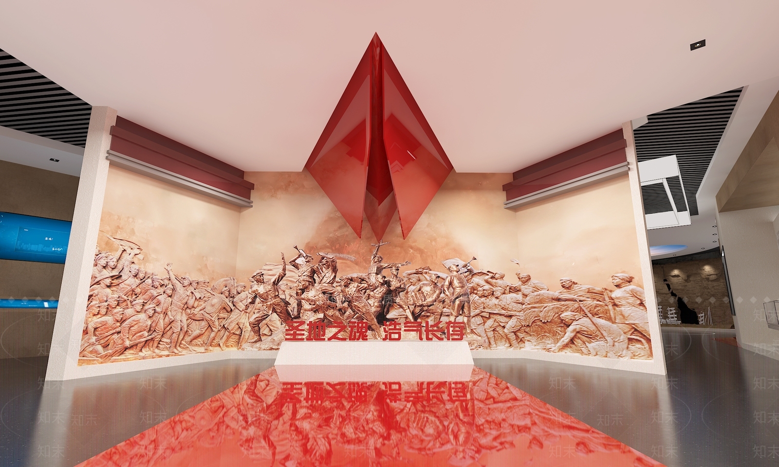 现代党建革命展厅SU模型下载【ID:1134250017】