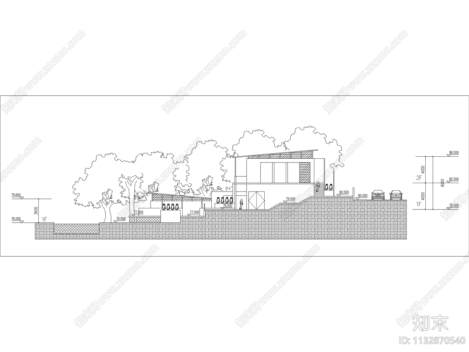 民宿别墅建筑平面图施工图下载【ID:1132870540】