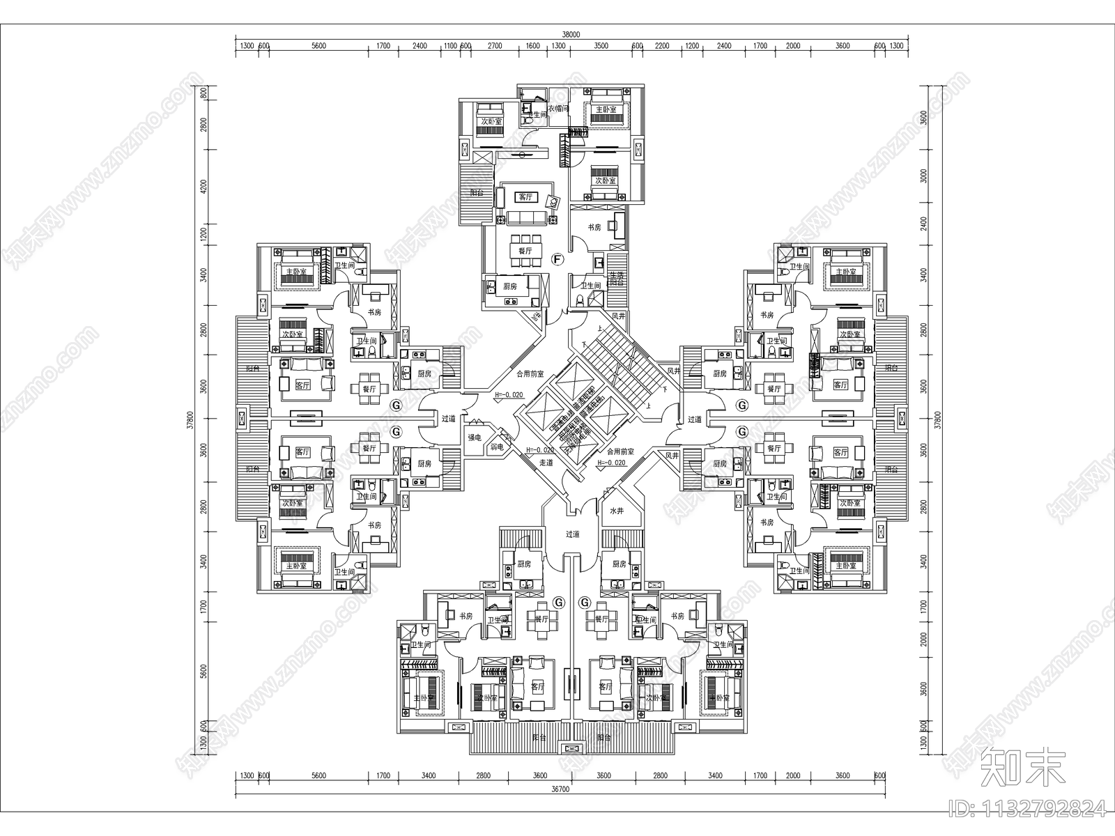 住宅区建筑cad施工图下载【ID:1132792824】