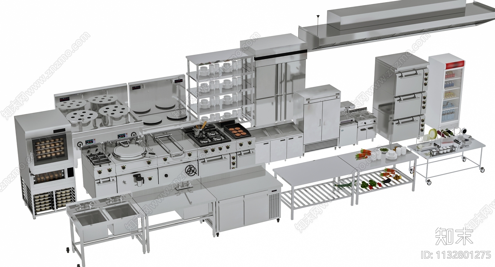 中央厨房设备3D模型下载【ID:1132801275】