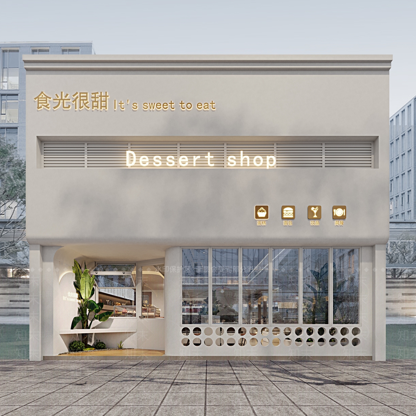 现代甜品面包店3D模型下载【ID:1132807391】