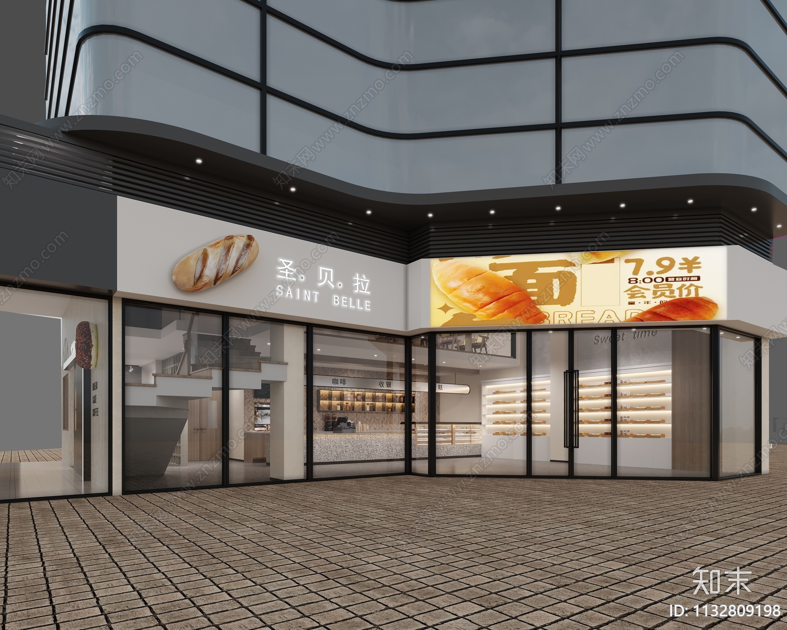 现代甜品面包店3D模型下载【ID:1132809198】