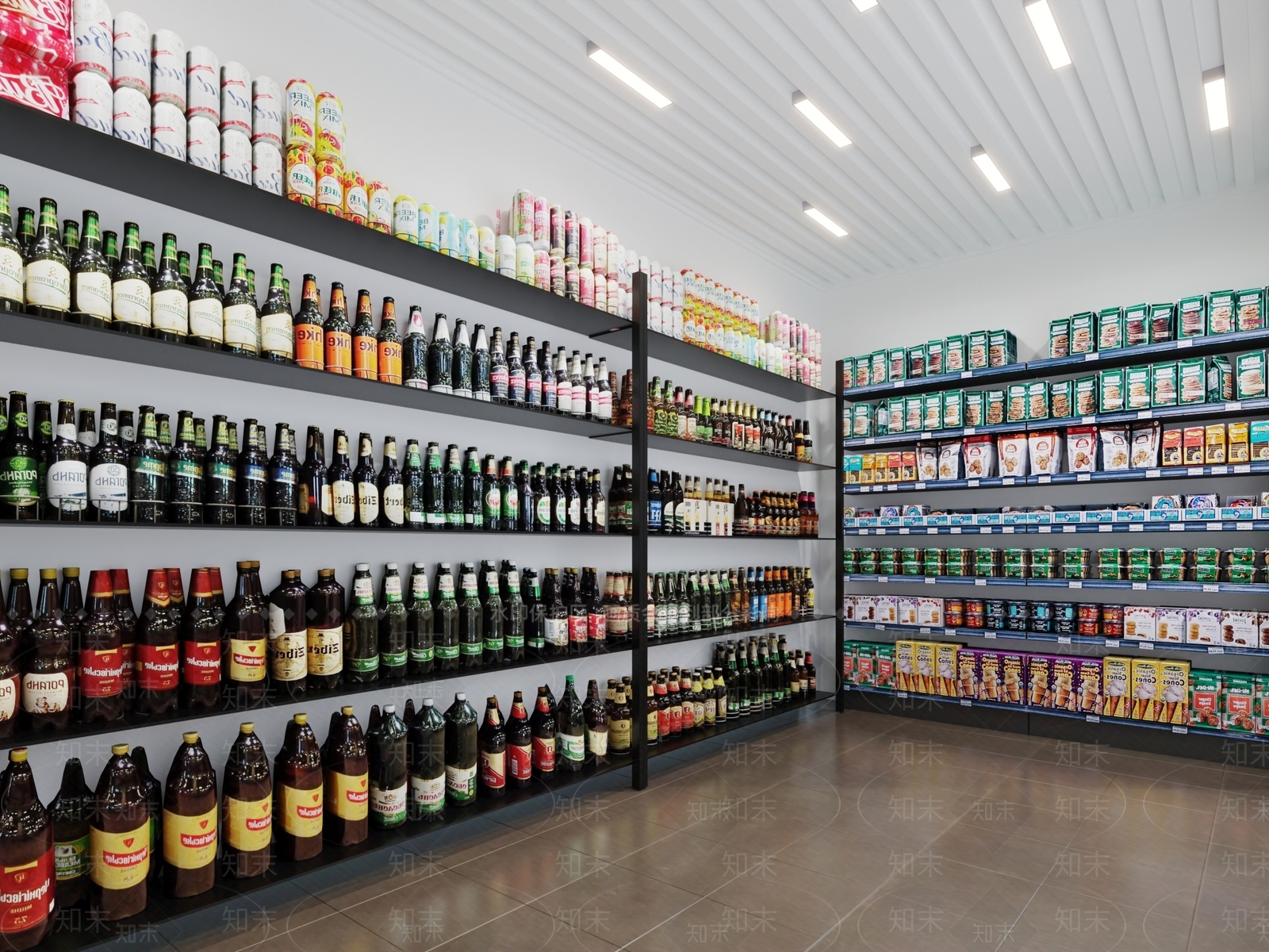 现代便利店货架3D模型下载【ID:1132810275】