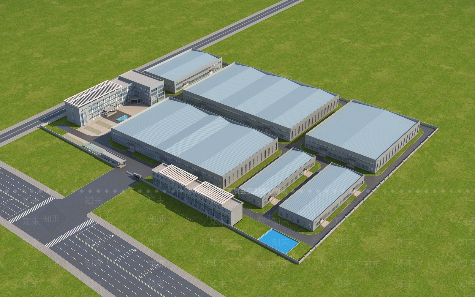 现代工业厂房3D模型下载【ID:1132810614】