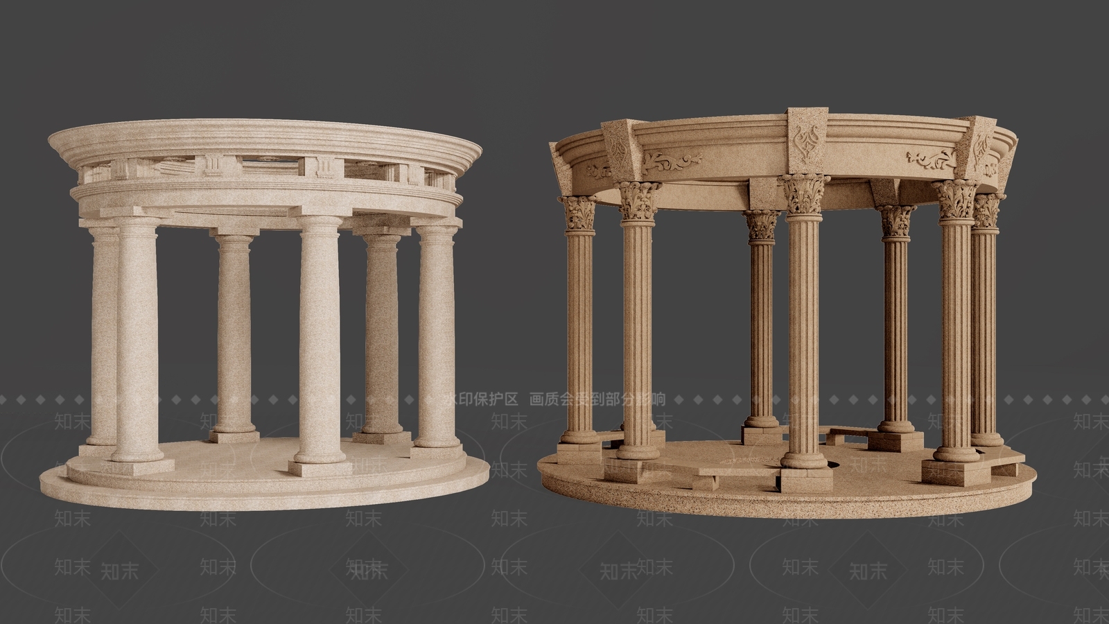 欧式古典亭子SU模型下载【ID:1132819330】