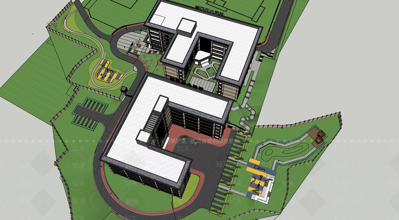 现代医疗建筑SU模型下载【ID:1132824514】