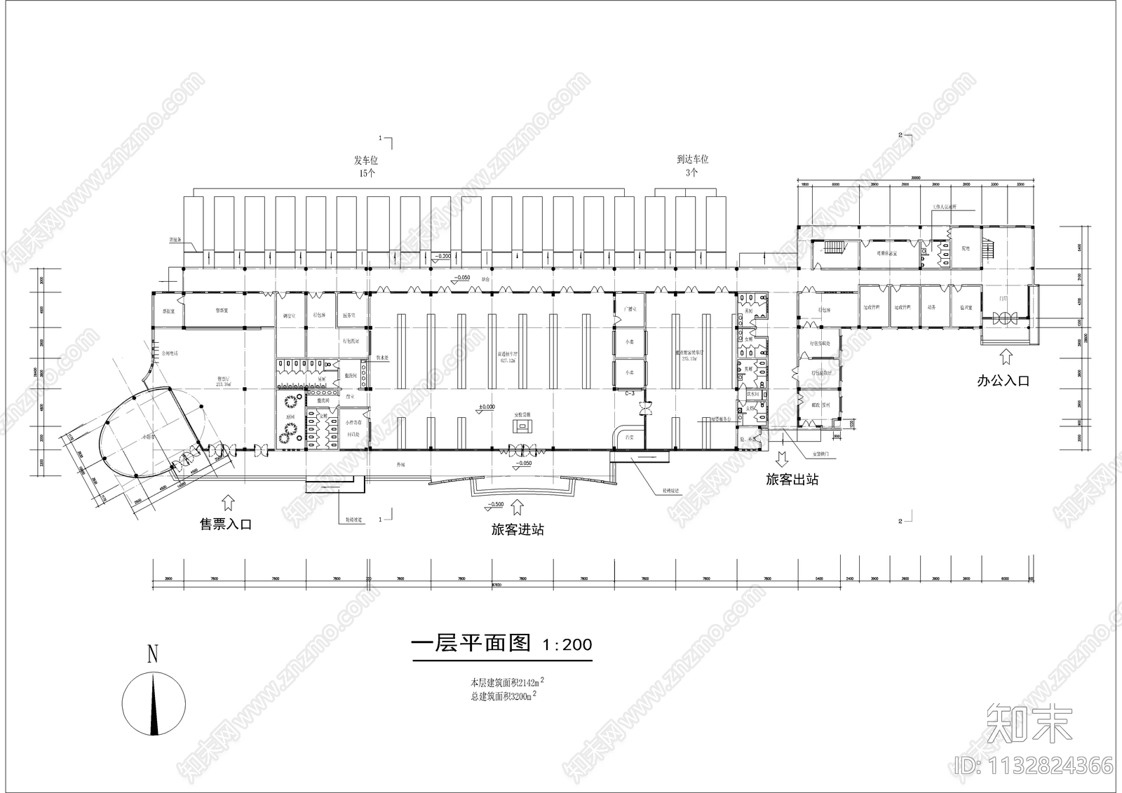 二级汽车站方案CAD图cad施工图下载【ID:1132824366】