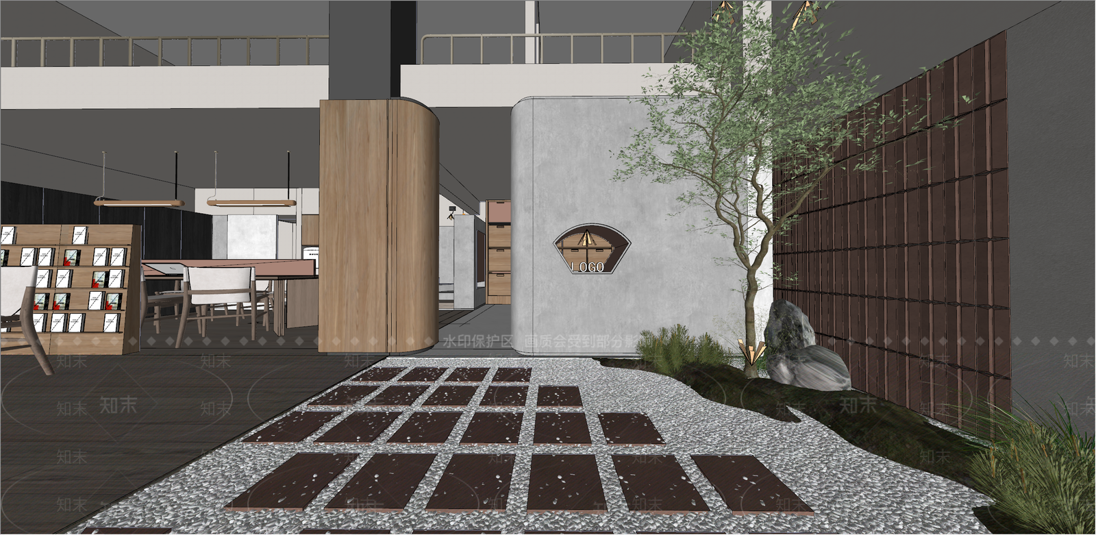 日式茶水间SU模型下载【ID:1132828434】