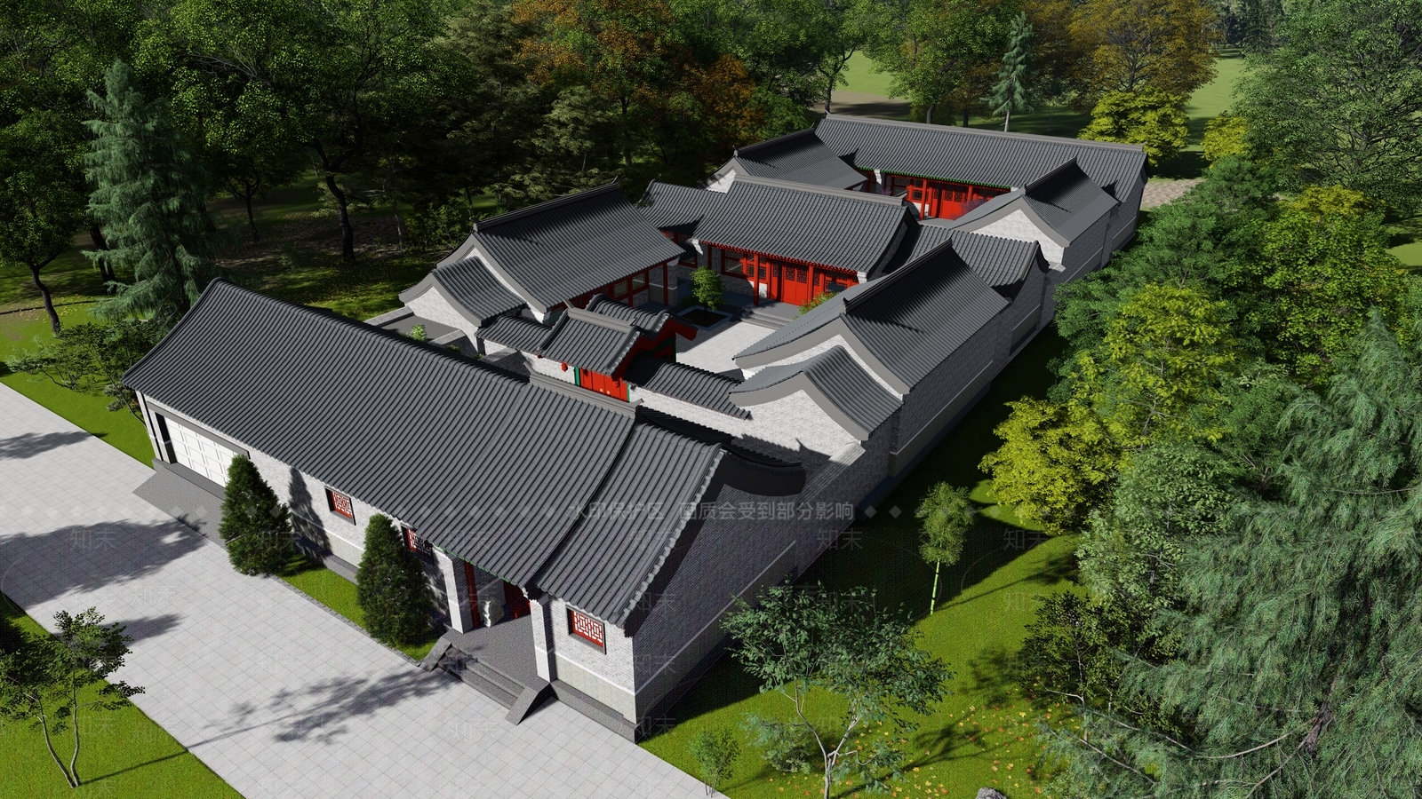 中式北京四合院SU模型下载【ID:1132831465】