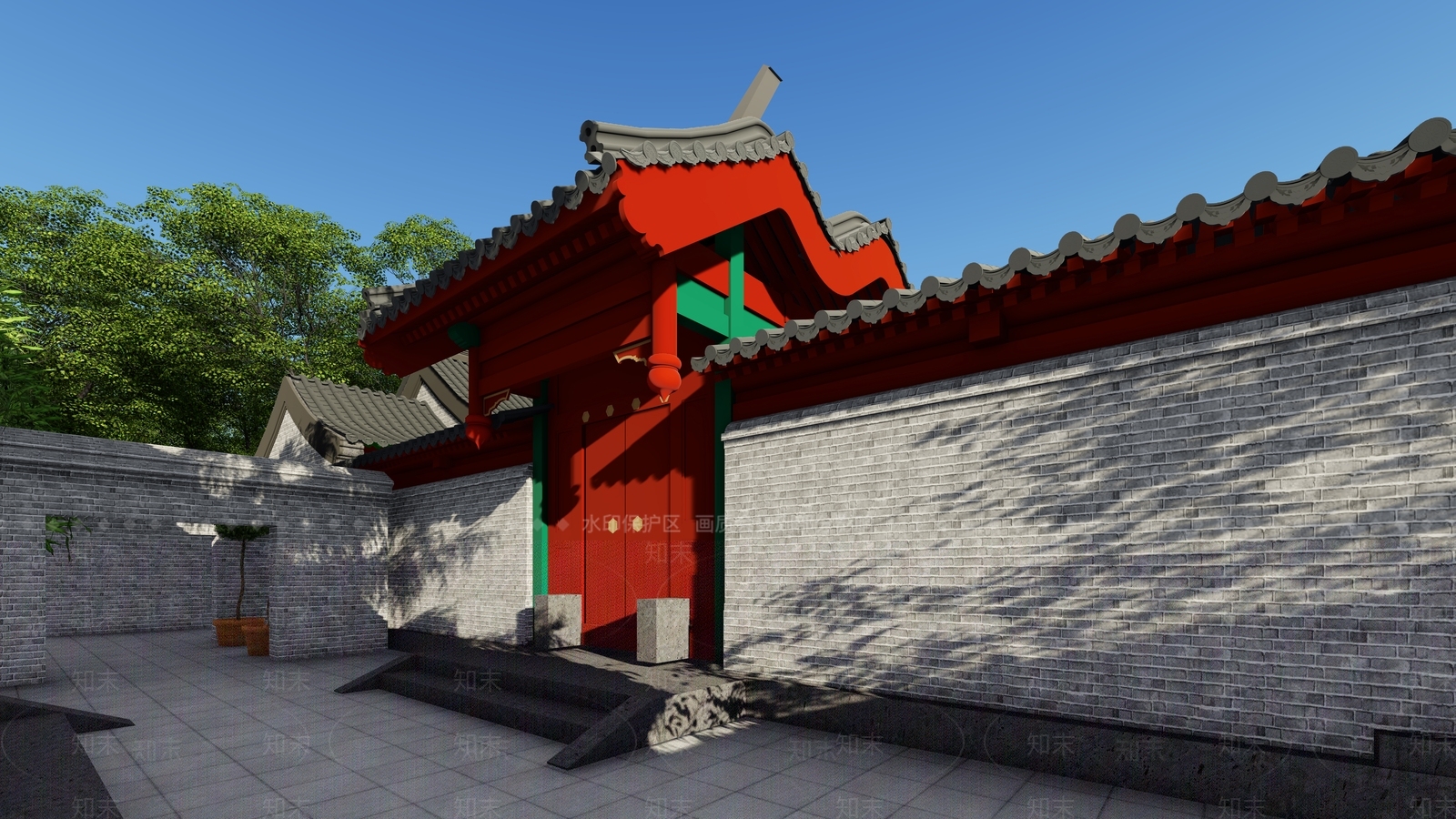 中式北京四合院SU模型下载【ID:1132831465】