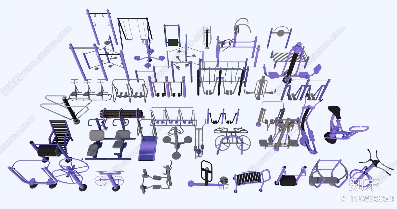 户外健身器材SU模型下载【ID:1132992059】