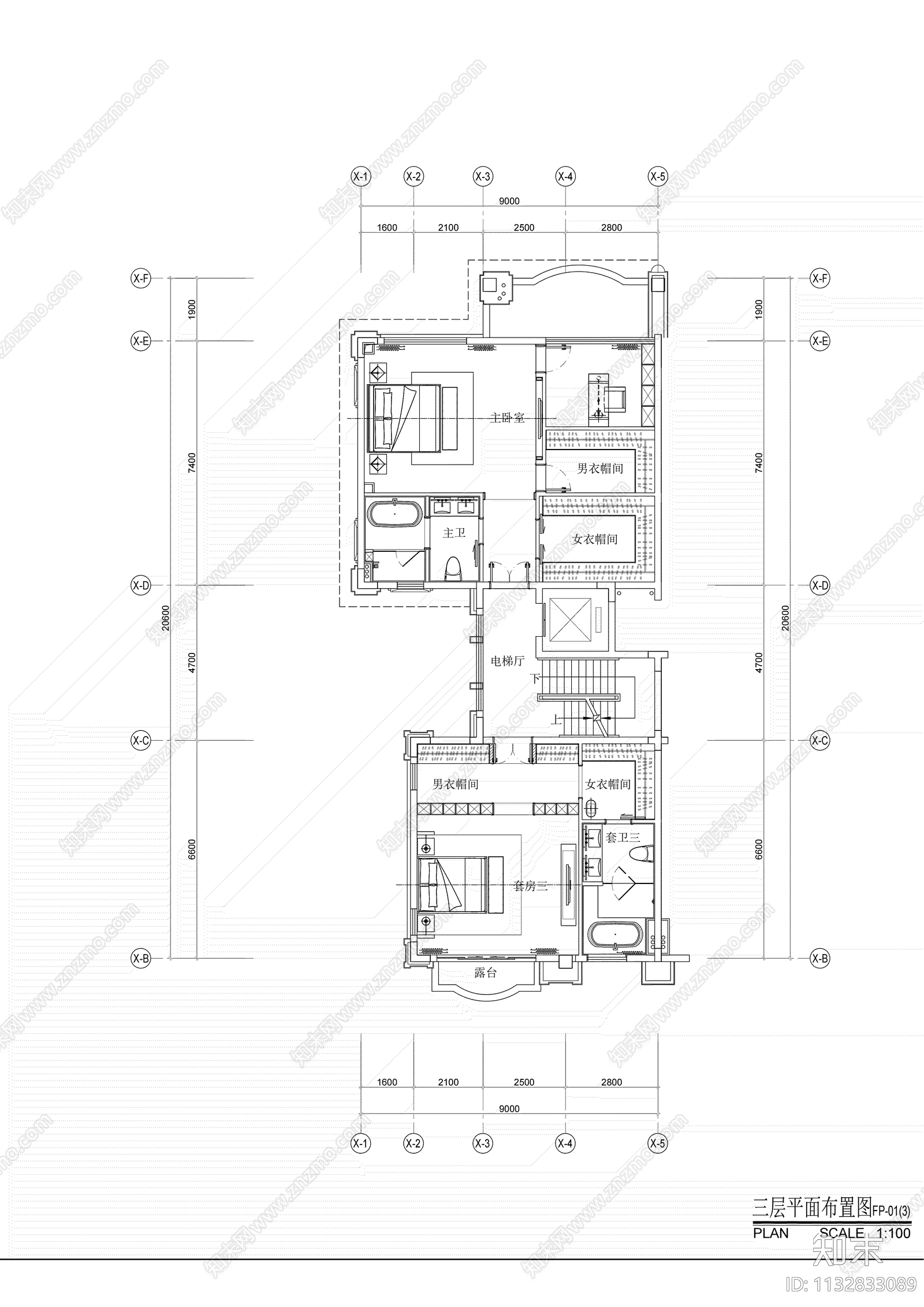 别墅装修图cad施工图下载【ID:1132833089】