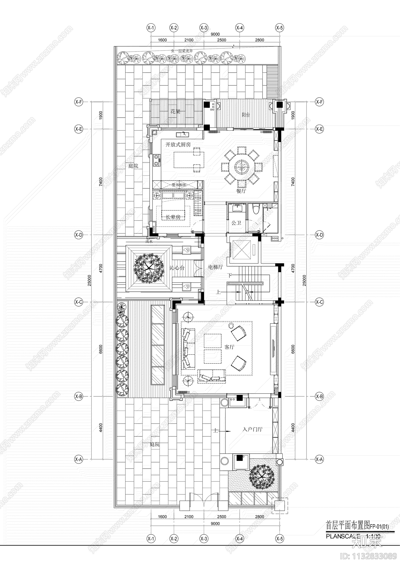 别墅装修图cad施工图下载【ID:1132833089】