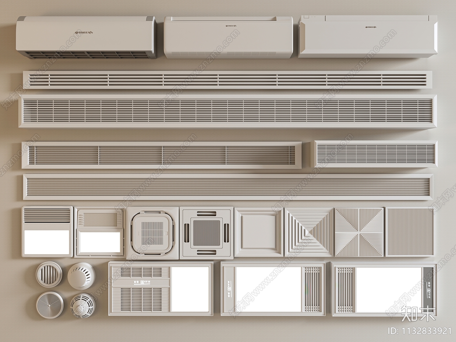 空调出风口3D模型下载【ID:1132833921】