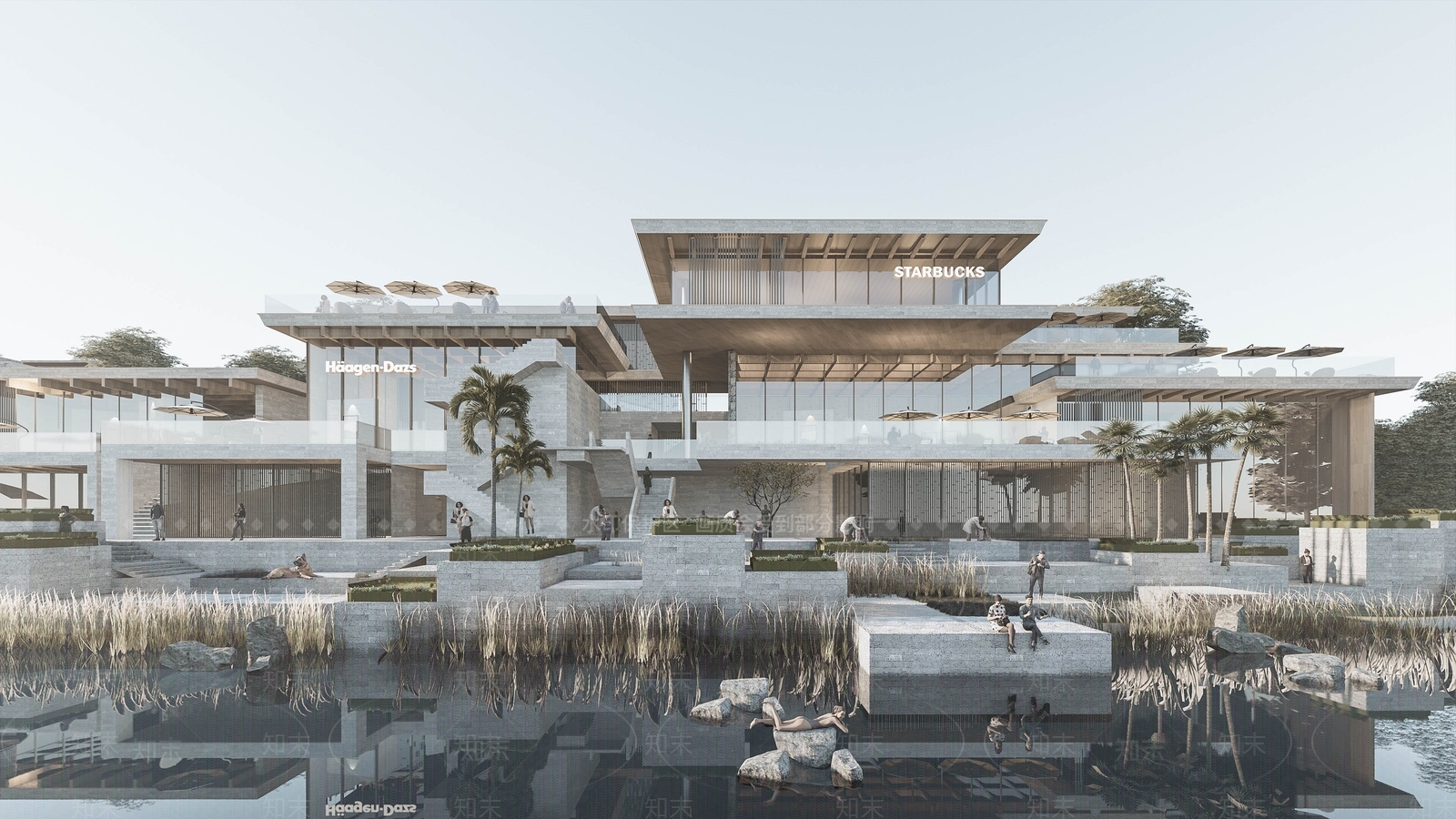 现代多层滨河商业SU模型下载【ID:1132833819】