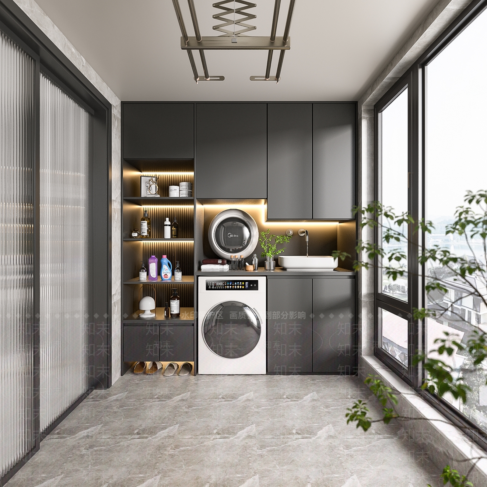 现代家居阳台3D模型下载【ID:1132864266】