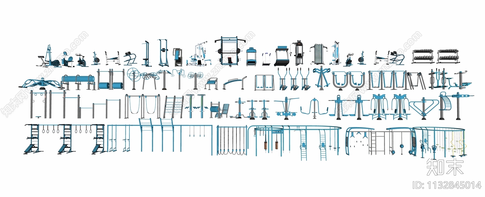 户外健身器材SU模型下载【ID:1132845014】