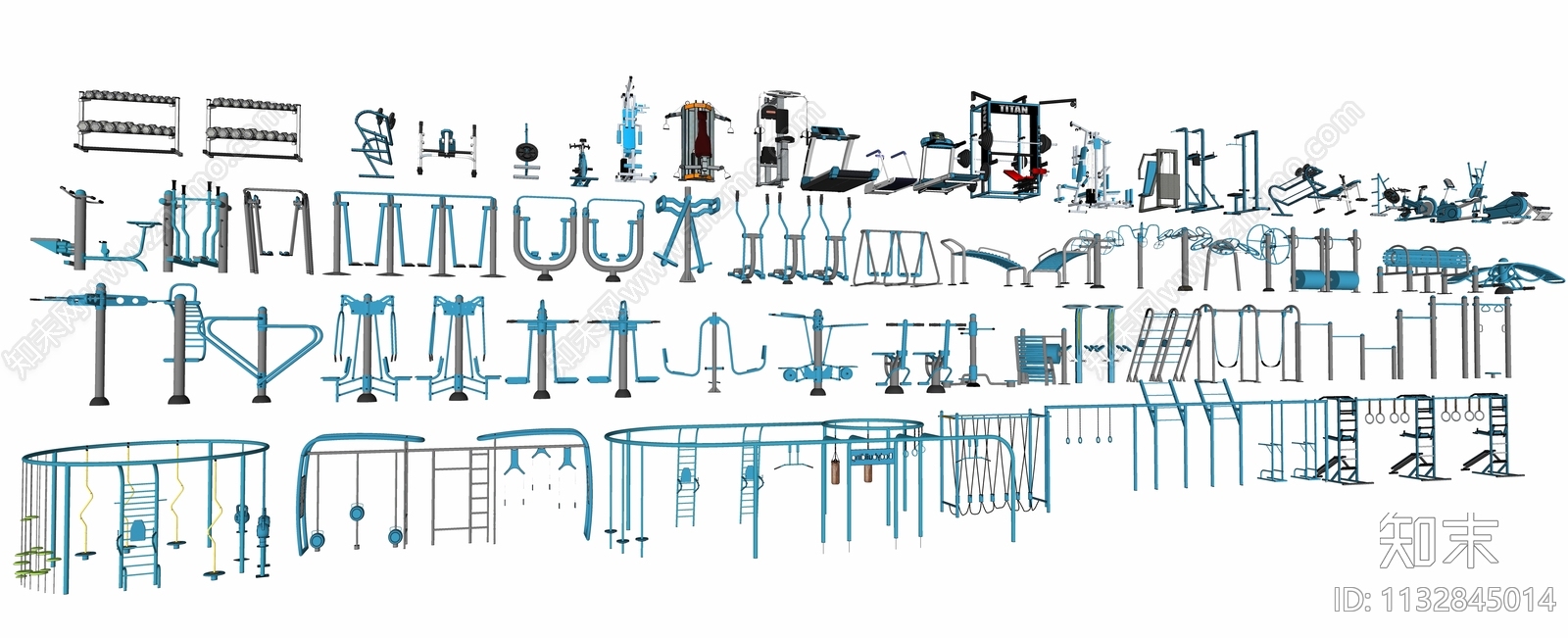 户外健身器材SU模型下载【ID:1132845014】