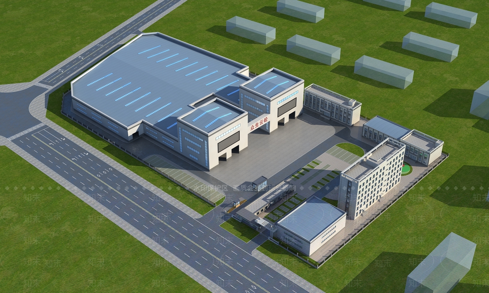 现代工业厂房3D模型下载【ID:1132844548】