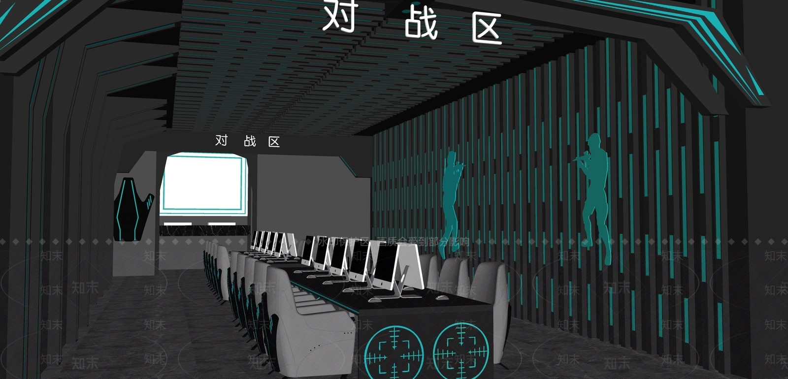 现代科技感网咖SU模型下载【ID:1132950632】