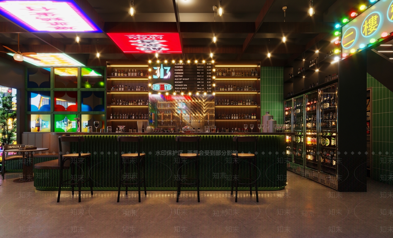 现代港风酒吧3D模型下载【ID:1132849683】