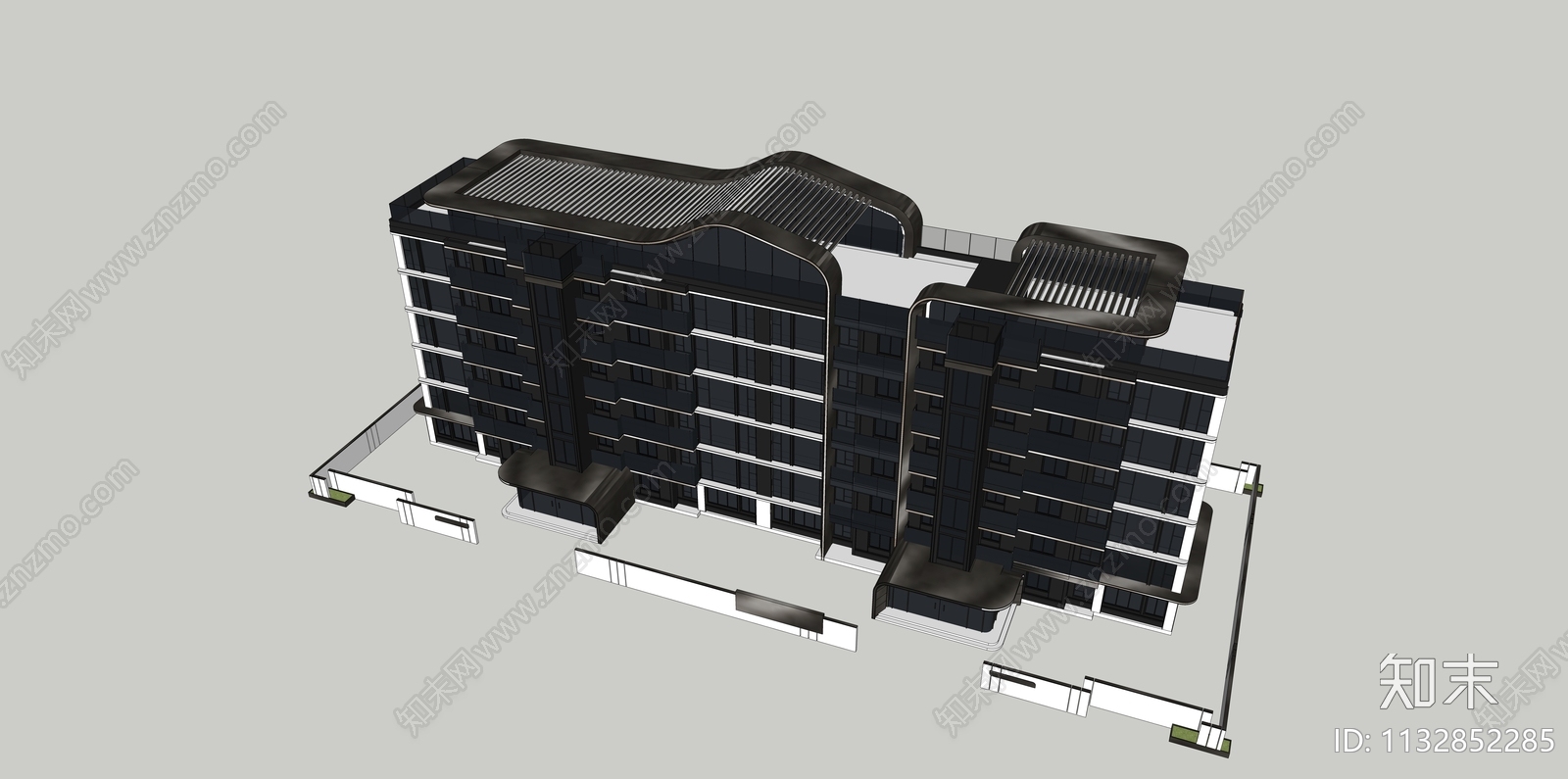 现代多层住宅SU模型下载【ID:1132852285】