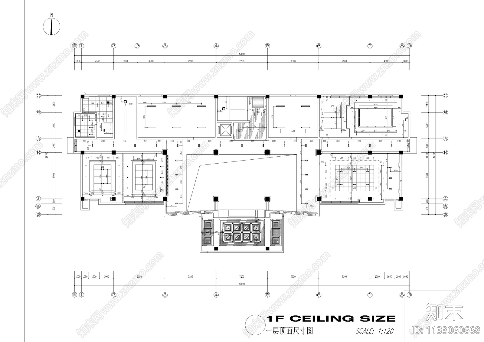 地下室办公室cad施工图下载【ID:1133060668】