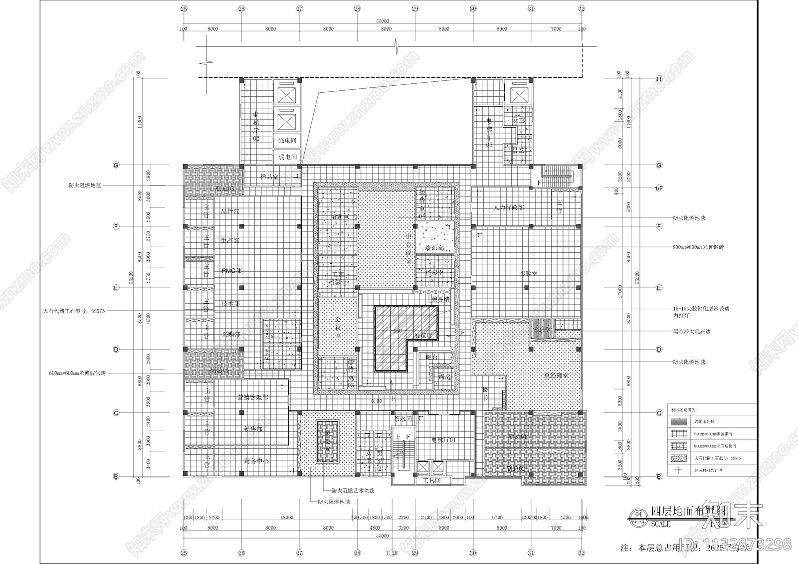 3000平科技园办公楼cad施工图下载【ID:1132873298】