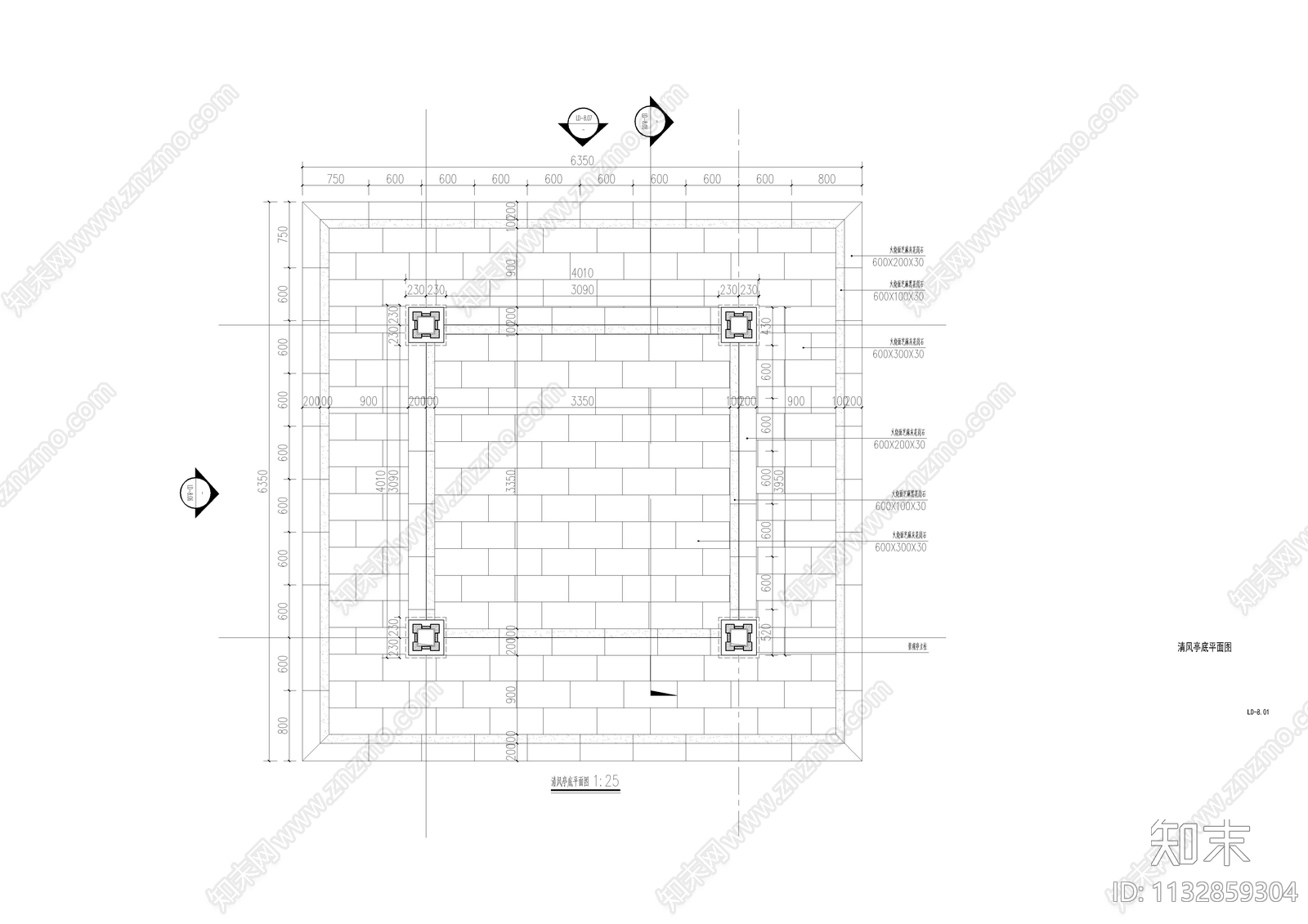 亭子详图cad施工图下载【ID:1132859304】