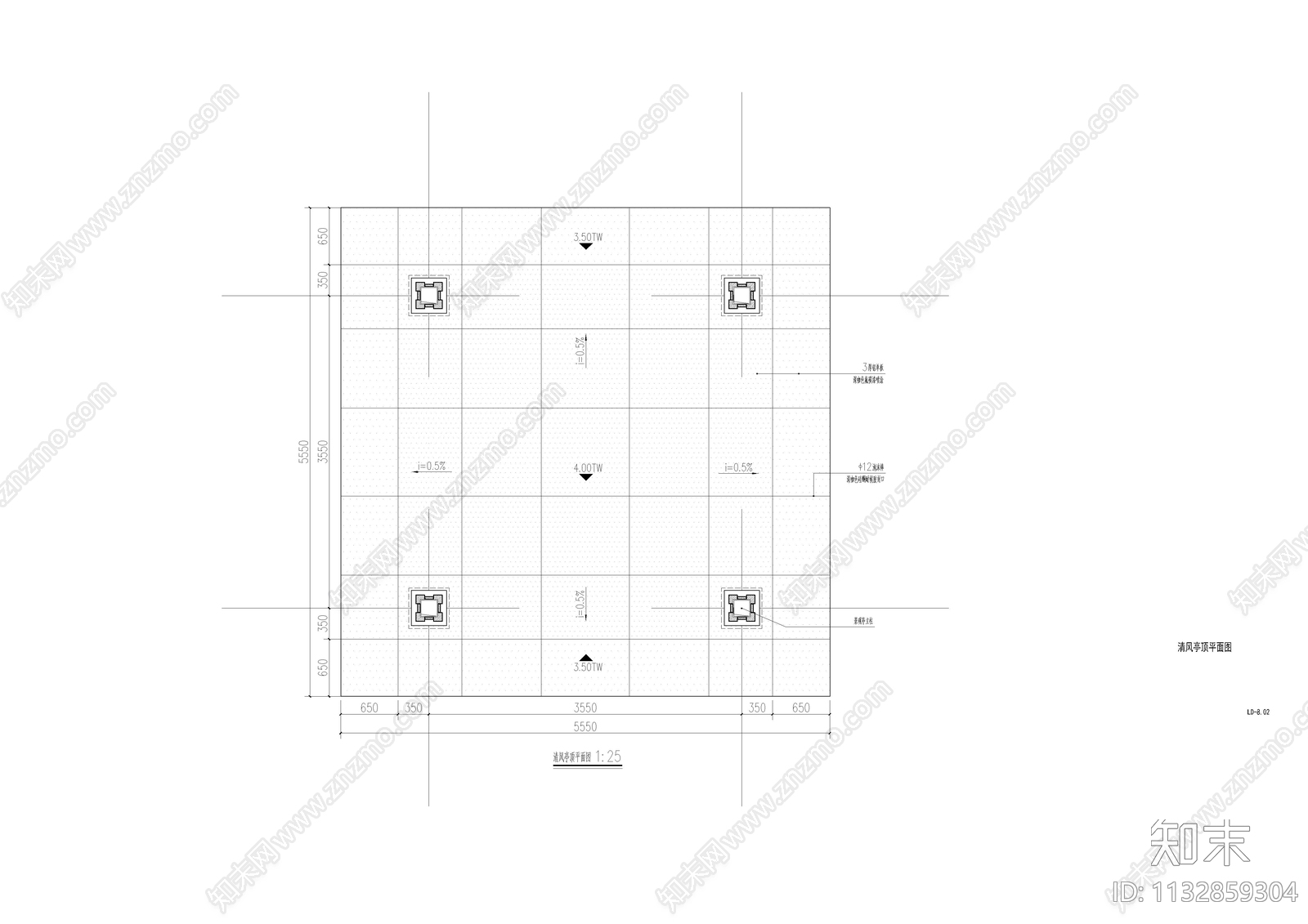 亭子详图cad施工图下载【ID:1132859304】