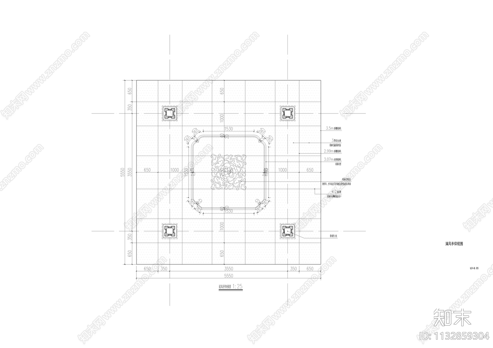 亭子详图cad施工图下载【ID:1132859304】