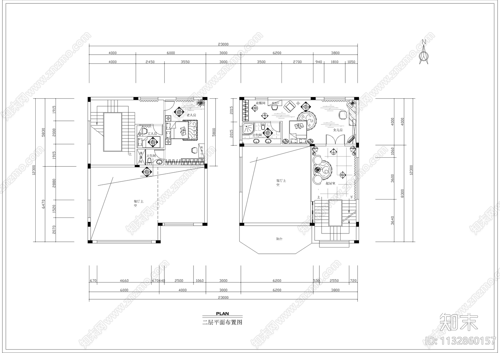 三层欧式别墅全套装修图cad施工图下载【ID:1132860157】