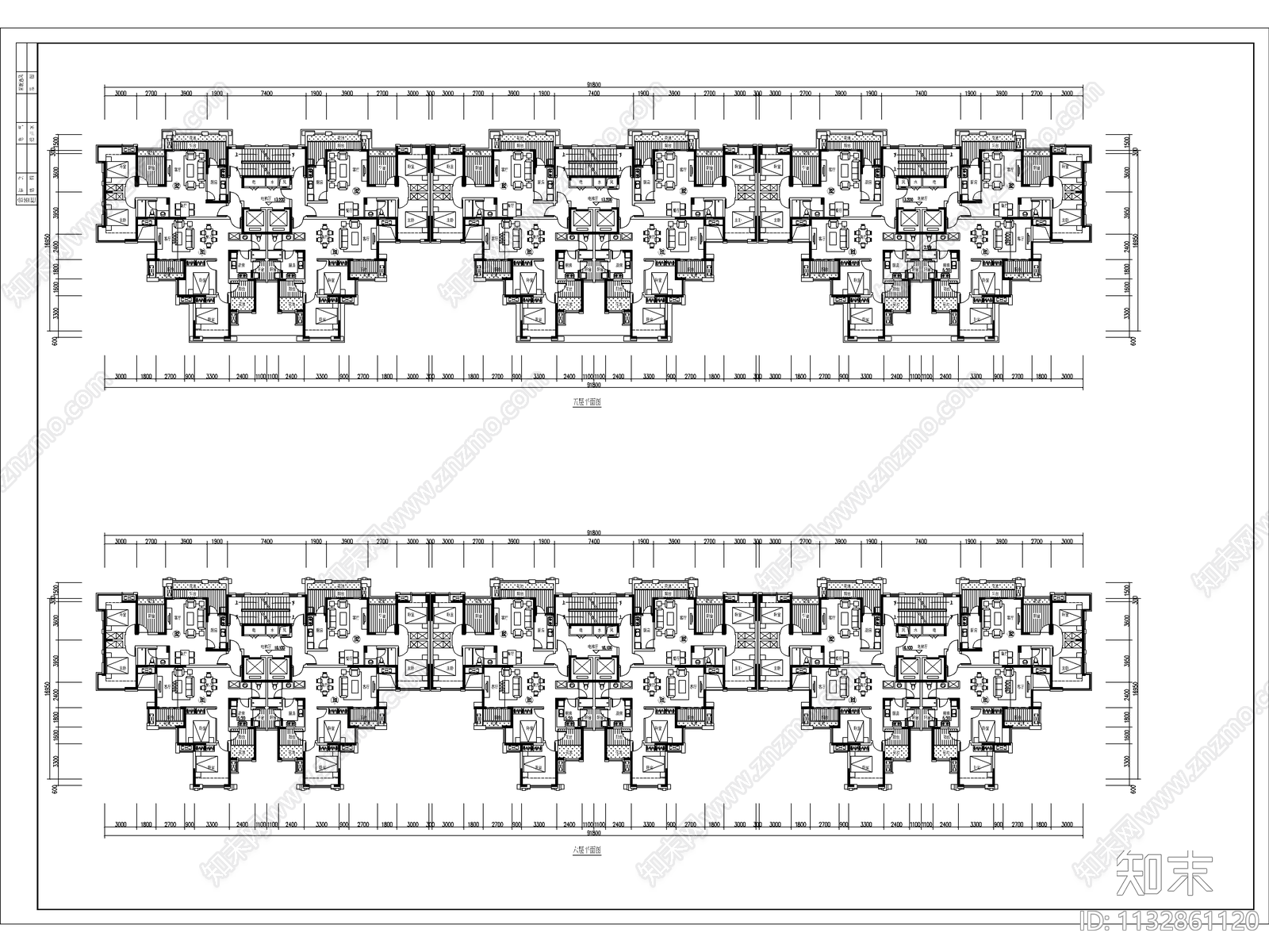 成都高档住宅公寓建筑cad施工图下载【ID:1132861120】