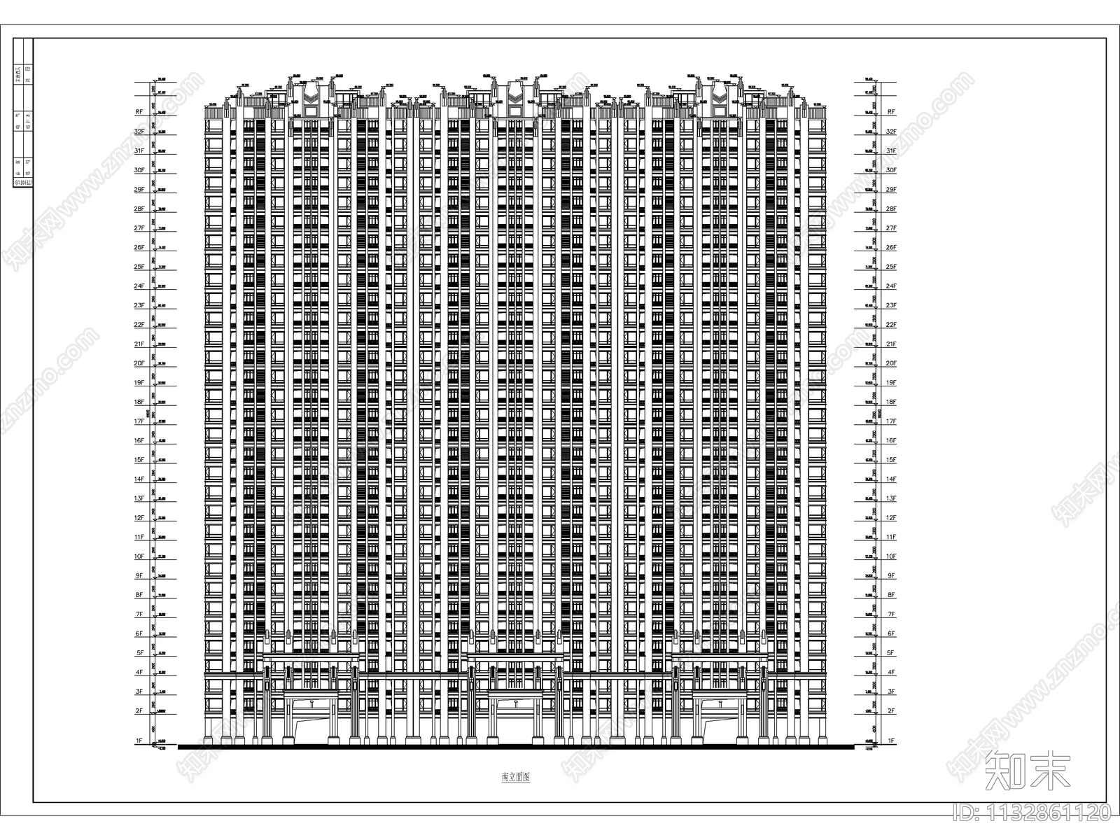 成都高档住宅公寓建筑cad施工图下载【ID:1132861120】