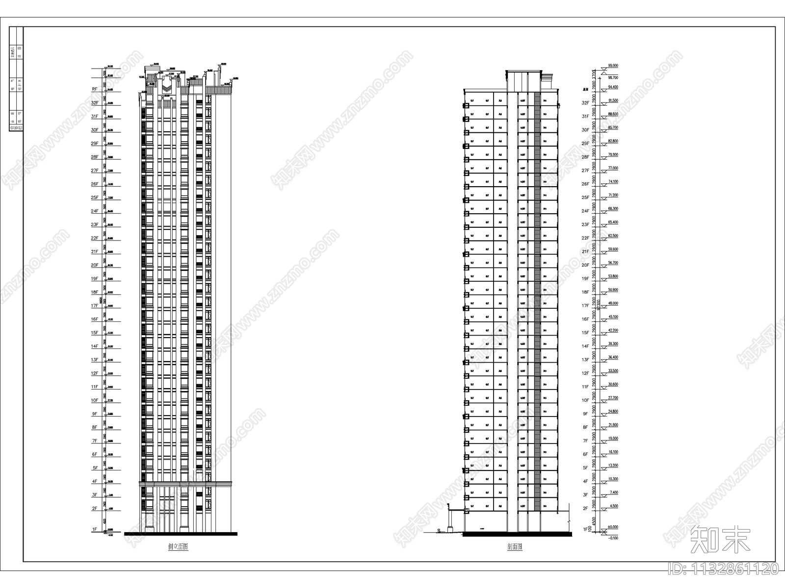 成都高档住宅公寓建筑cad施工图下载【ID:1132861120】