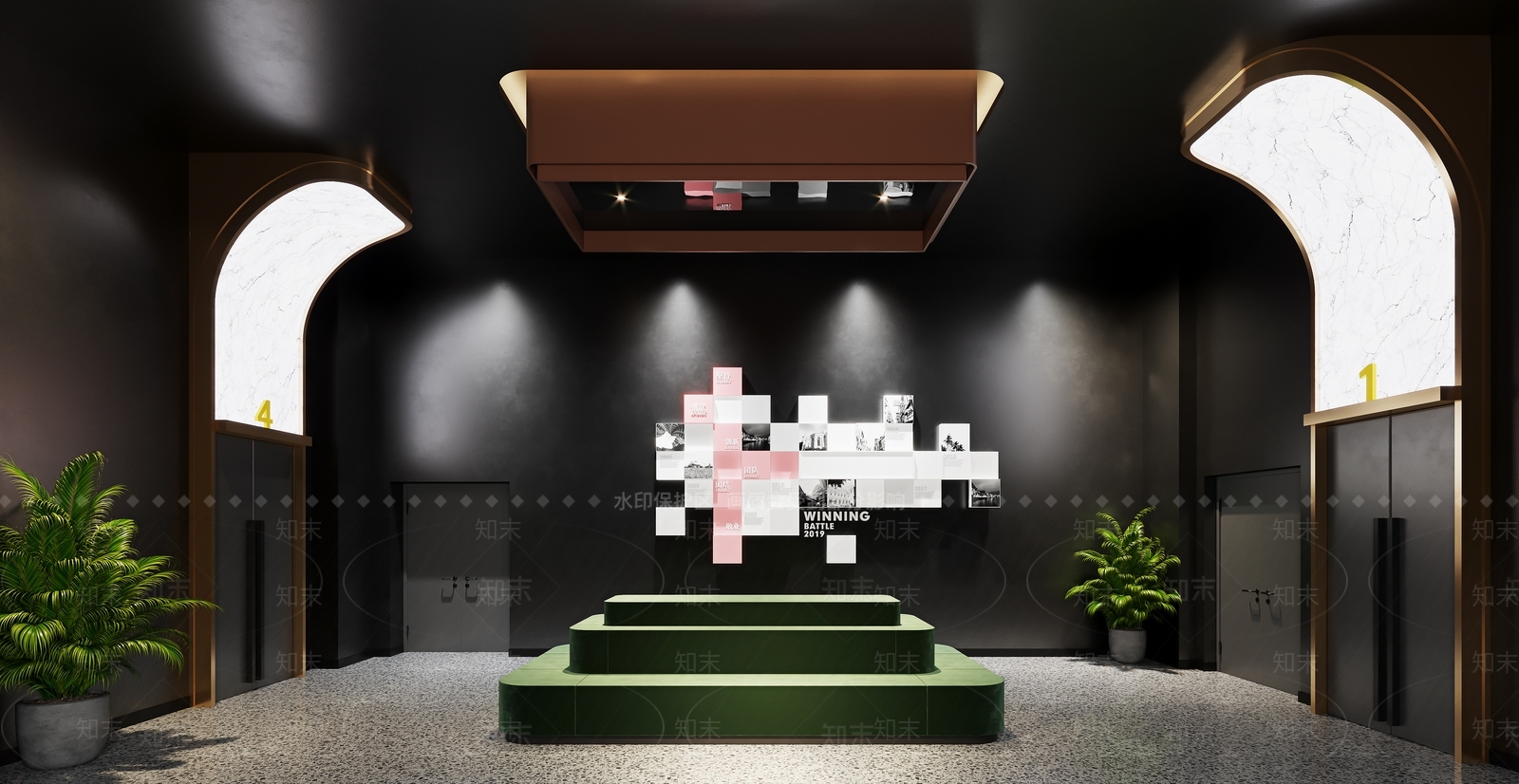 现代电影院走廊3D模型下载【ID:1132870782】