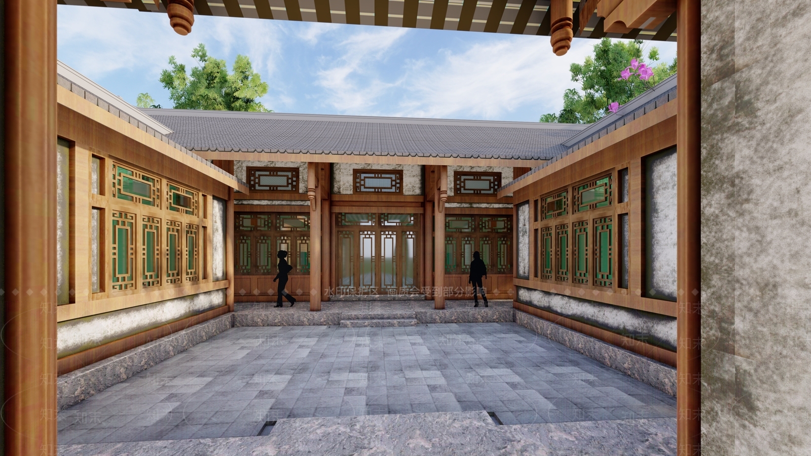 中式四合院SU模型下载【ID:1132871441】