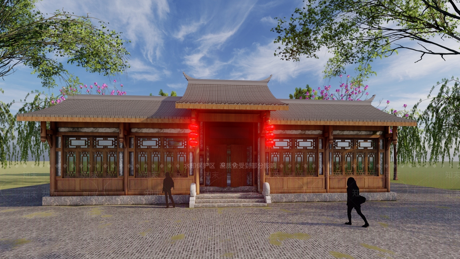 中式四合院SU模型下载【ID:1132871441】
