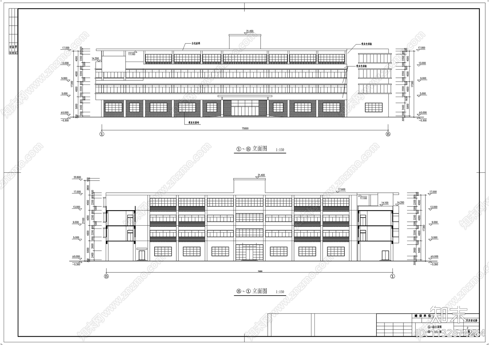 综合开发楼建筑效果图cad施工图下载【ID:1132874284】