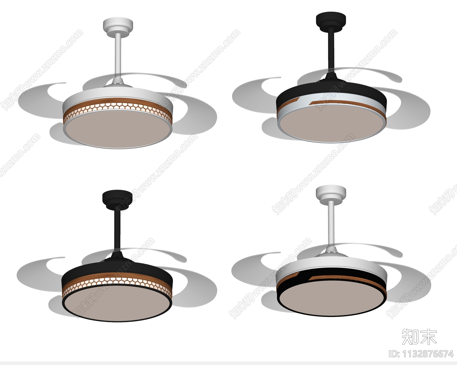 现代风扇灯SU模型下载【ID:1132876674】