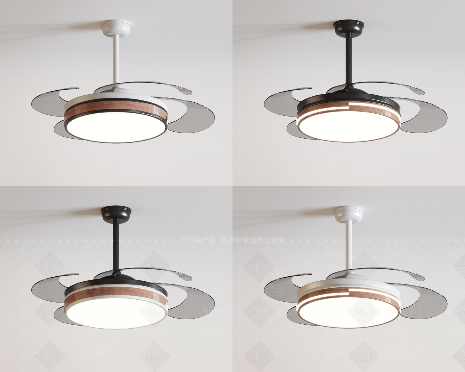 现代风扇灯SU模型下载【ID:1132876892】