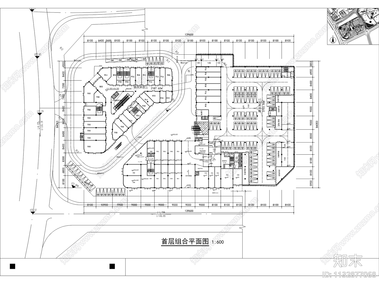 重庆现代商业综合体建筑效果图cad施工图下载【ID:1132877068】