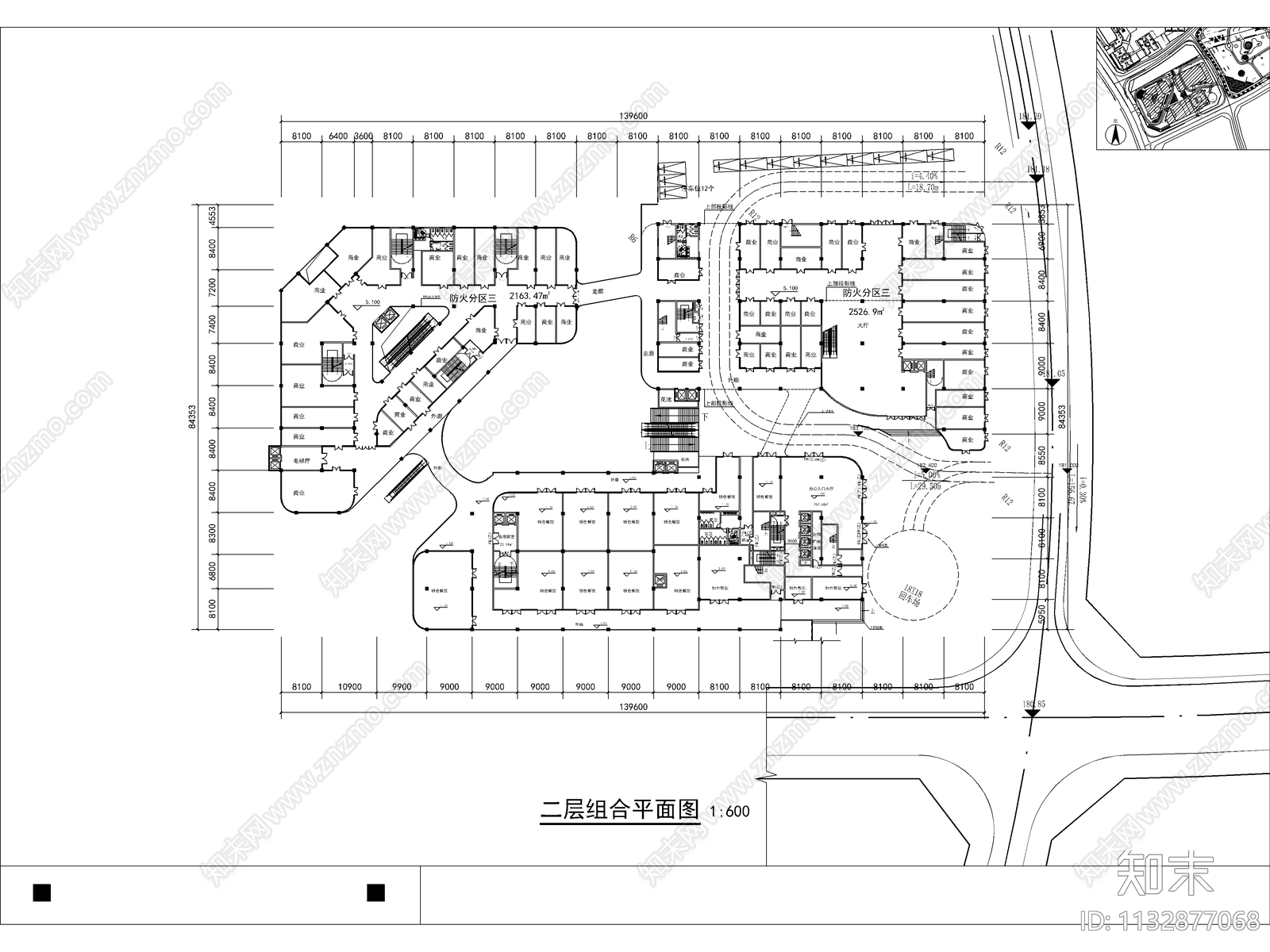 重庆现代商业综合体建筑效果图cad施工图下载【ID:1132877068】