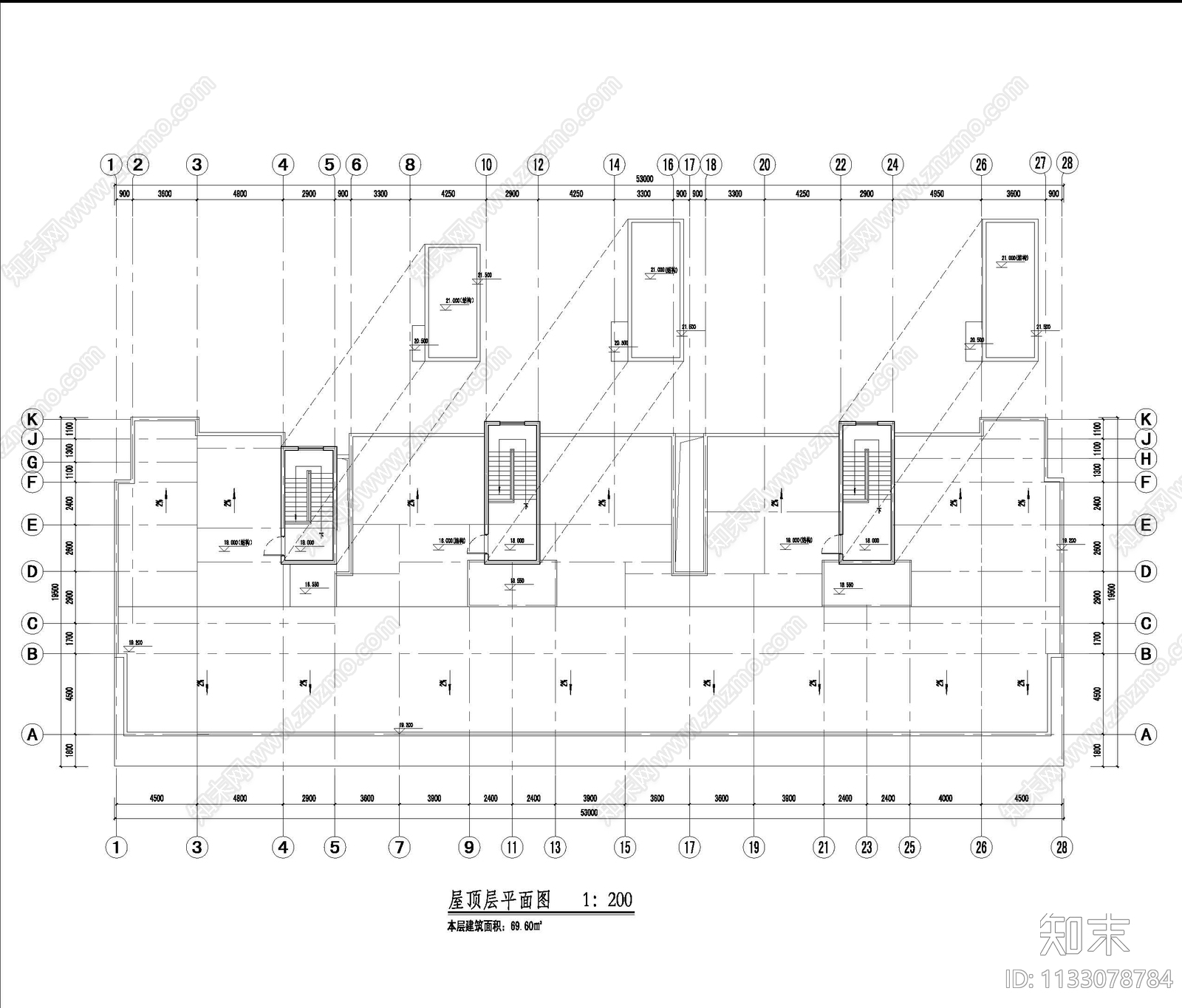 方块形多层公寓建筑cad施工图下载【ID:1133078784】